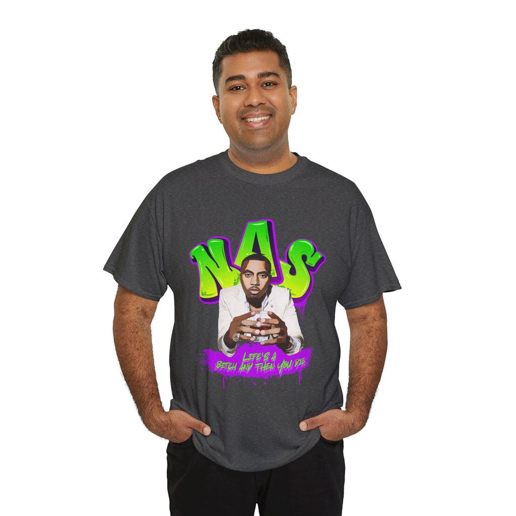 Nas Graphic Tee — Retro Graffiti Hip-Hop Tribute Shirt - Lifes a B*
