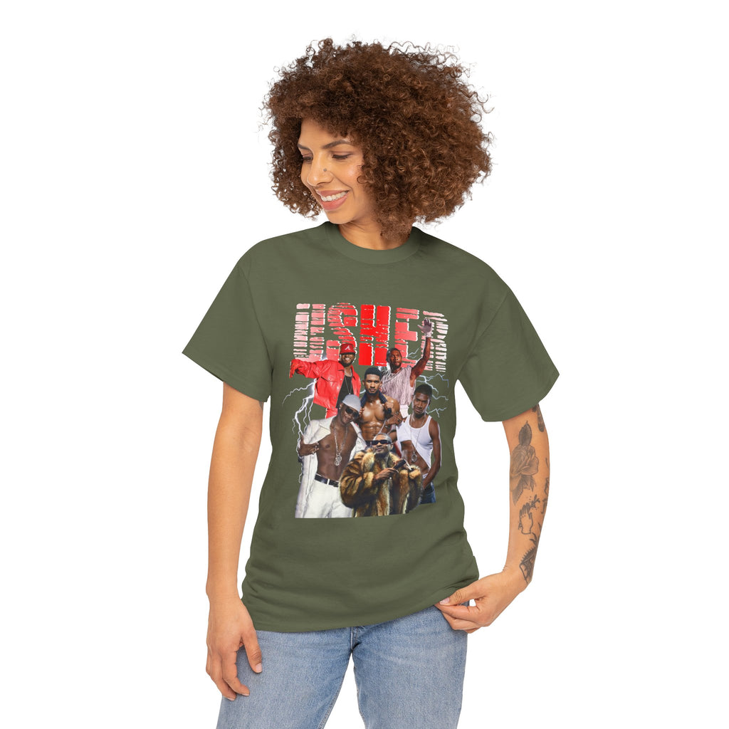 Usher Collage Graphic Tee — Retro R&B Concert Shirt