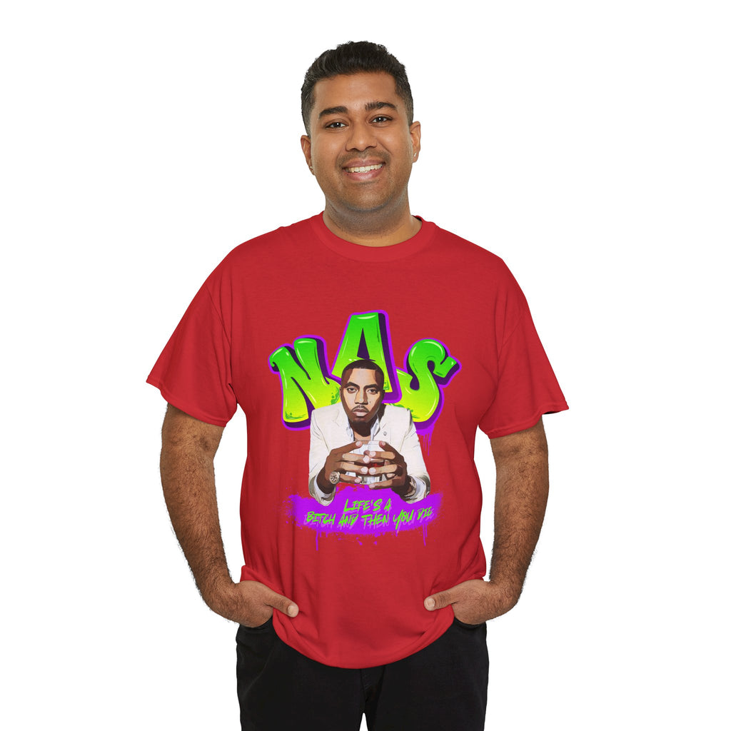 Nas Graphic Tee — Retro Graffiti Hip-Hop Tribute Shirt - Lifes a B*