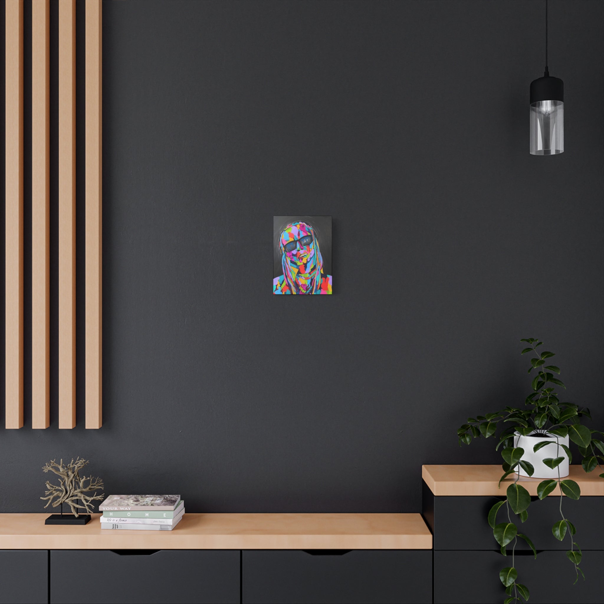 Rap Art - Lil' Wayne Urban Art Portrait Canvas — Colorful Matte Stretched Wall Art