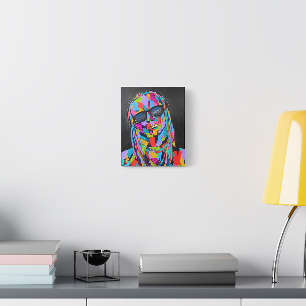 Rap Art - Lil' Wayne Urban Art Portrait Canvas — Colorful Matte Stretched Wall Art