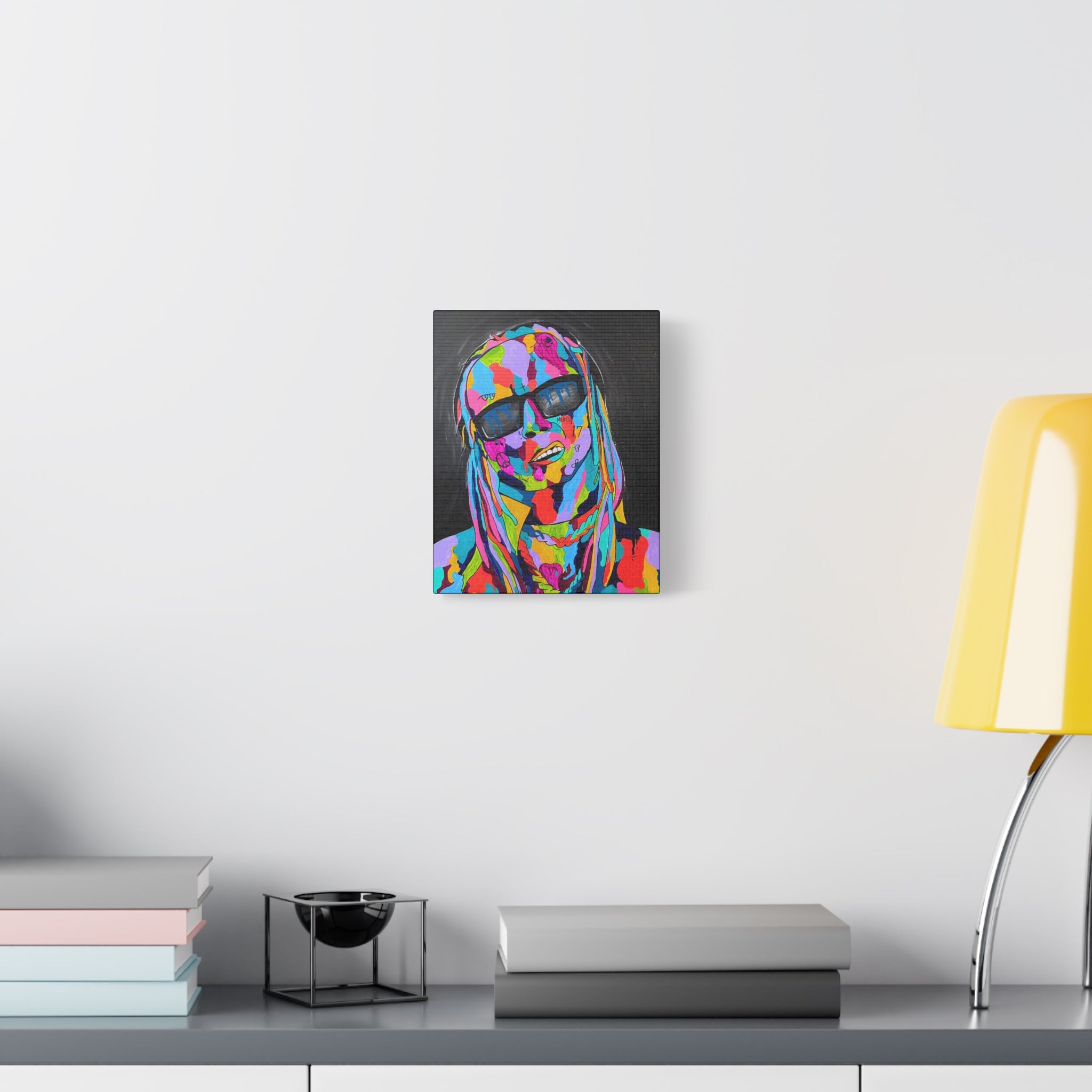 Rap Art - Lil' Wayne Urban Art Portrait Canvas — Colorful Matte Stretched Wall Art