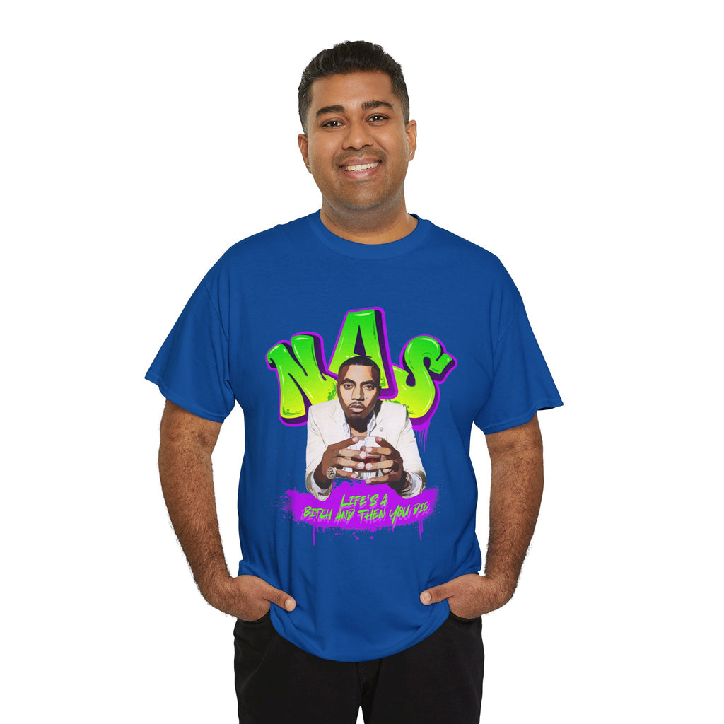 Nas Graphic Tee — Retro Graffiti Hip-Hop Tribute Shirt - Lifes a B*