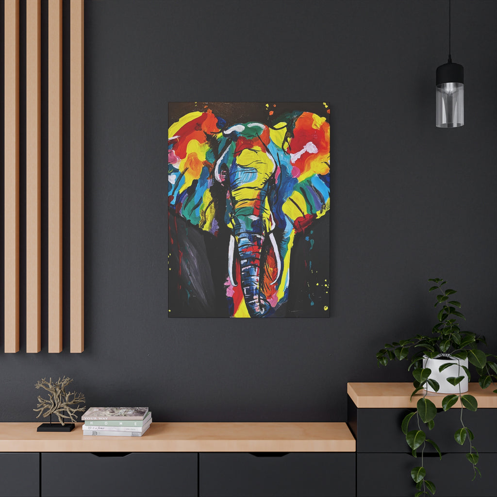 Colorful Elephant Canvas Wall Art — Vibrant Abstract Safari Print