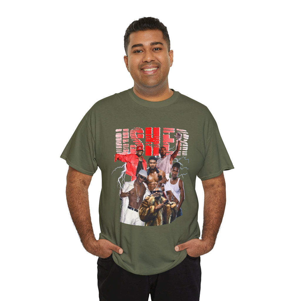 Usher Collage Graphic Tee — Retro R&B Concert Shirt