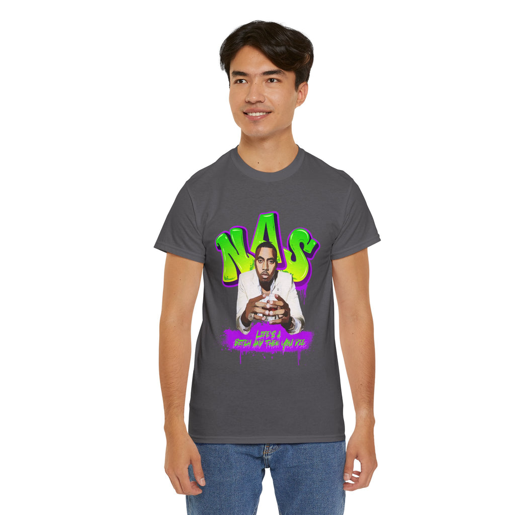 Nas Graphic Tee — Retro Graffiti Hip-Hop Tribute Shirt - Lifes a B*
