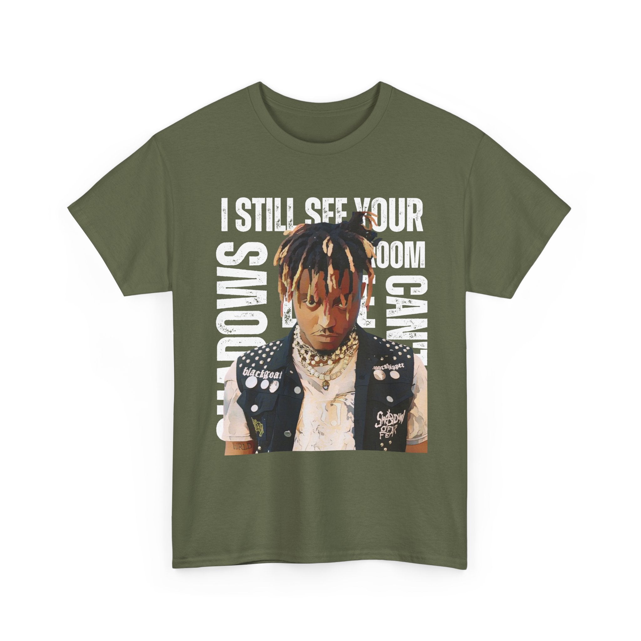 Juice WRLD Cartoon Design Tee — "I Still See Your Shadows in my Room" Graphic Shirt