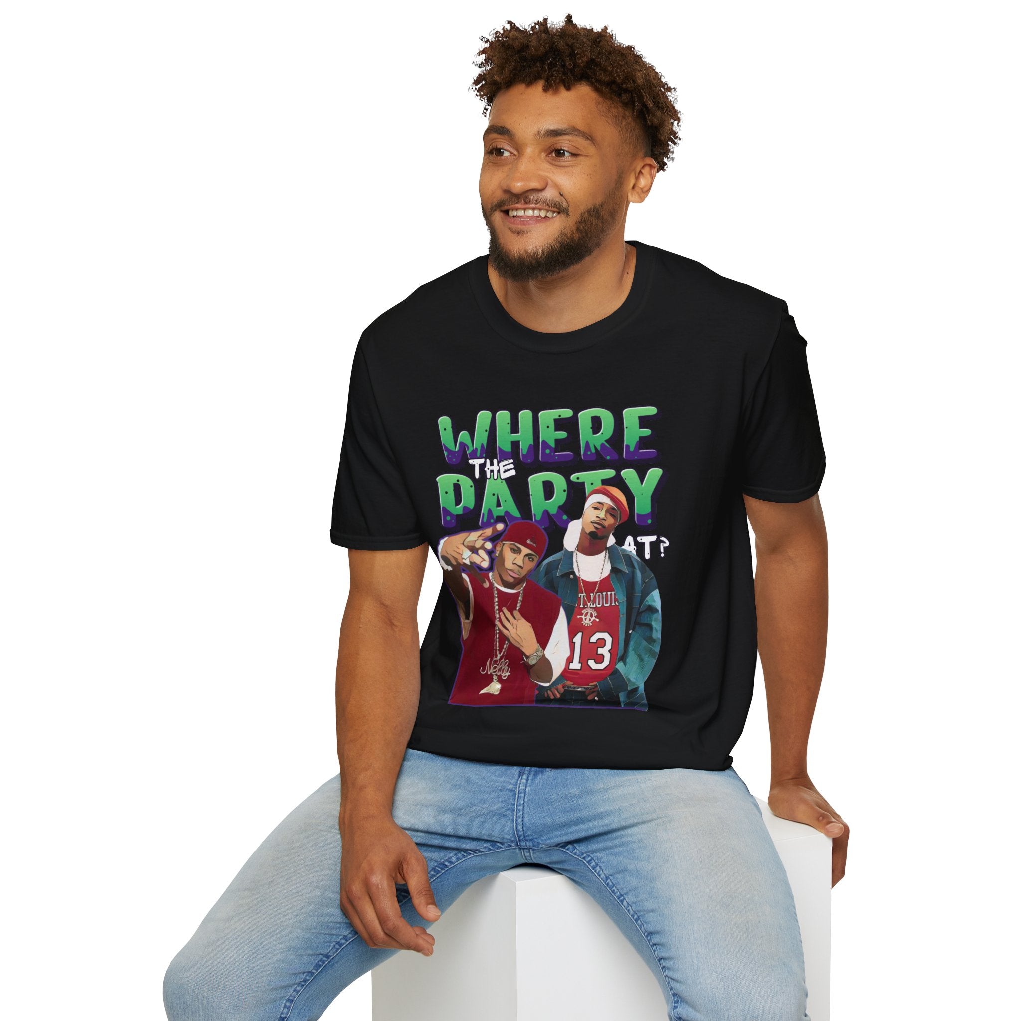 Nelly & Ja Rule Graphic T-Shirt — "Where The Party At?" Retro Hip-Hop Tee