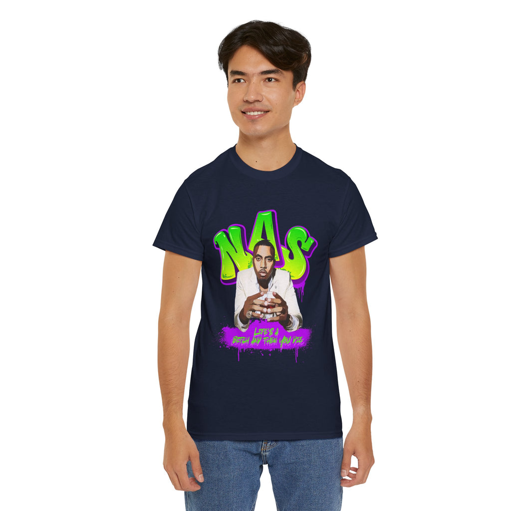 Nas Graphic Tee — Retro Graffiti Hip-Hop Tribute Shirt - Lifes a B*