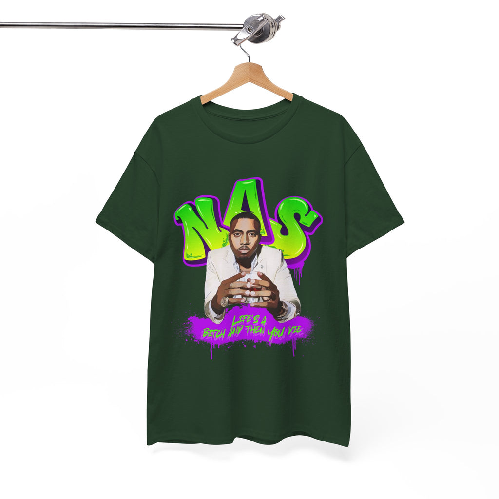 Nas Graphic Tee — Retro Graffiti Hip-Hop Tribute Shirt - Lifes a B*