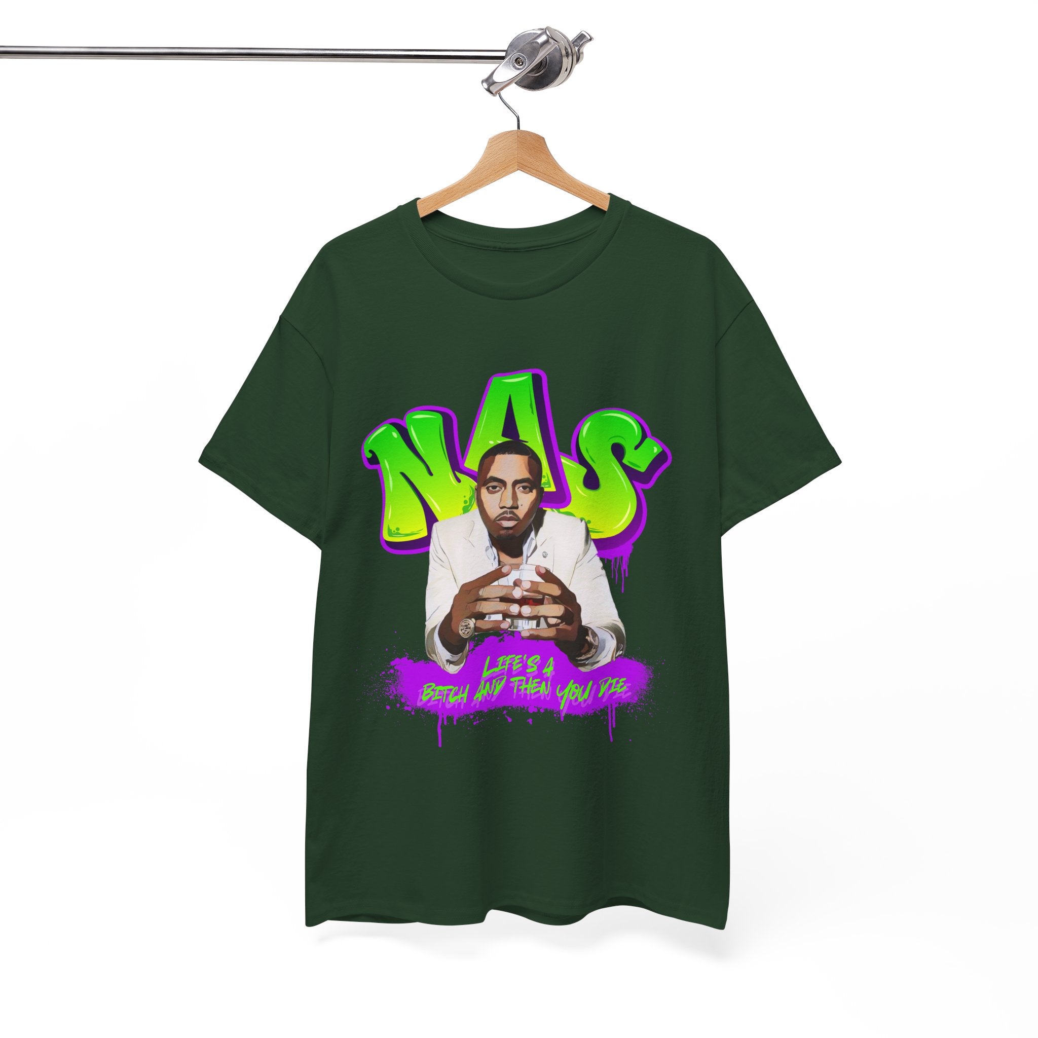 Nas Graphic Tee — Retro Graffiti Hip-Hop Tribute Shirt - Lifes a B*