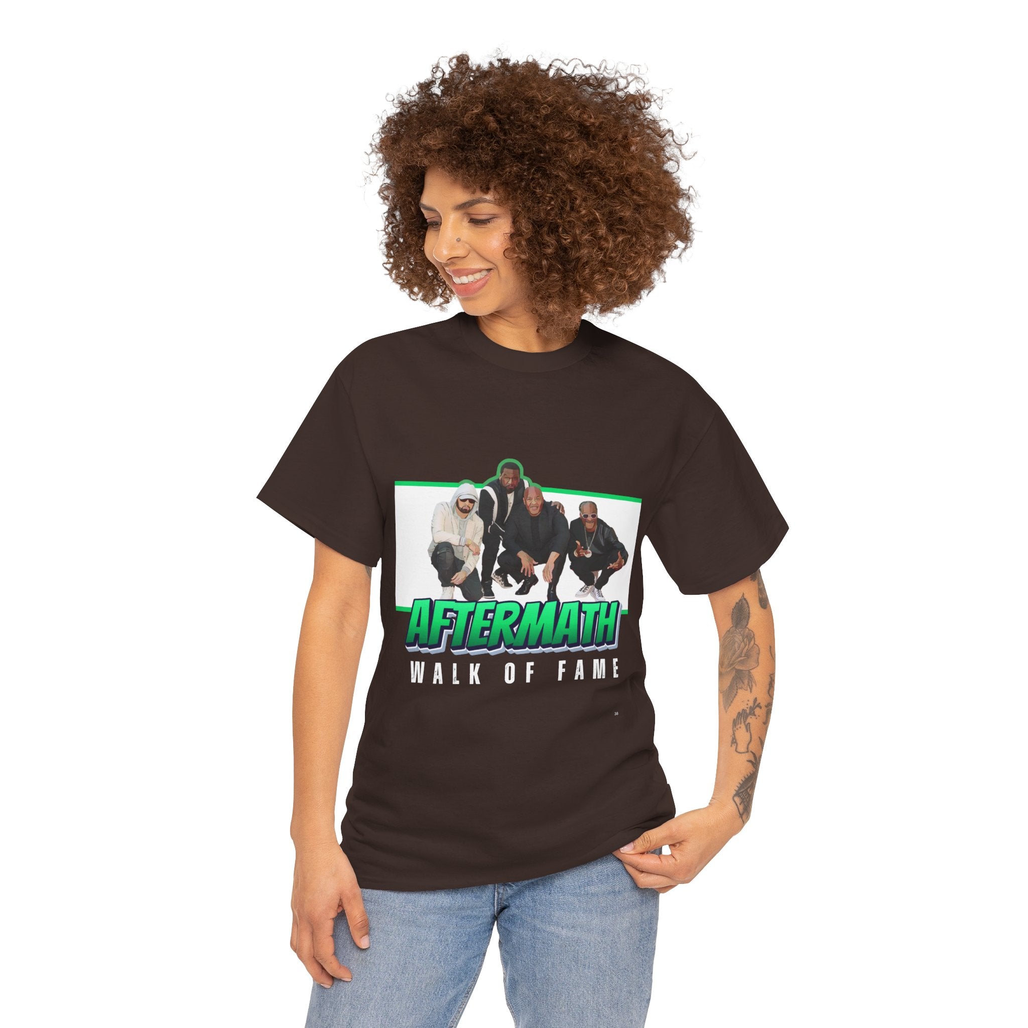 Em, Dre, Snoop, 50 - Unisex Heavy Cotton Tee - "Aftermath" Walk of Fame Graphic Tee