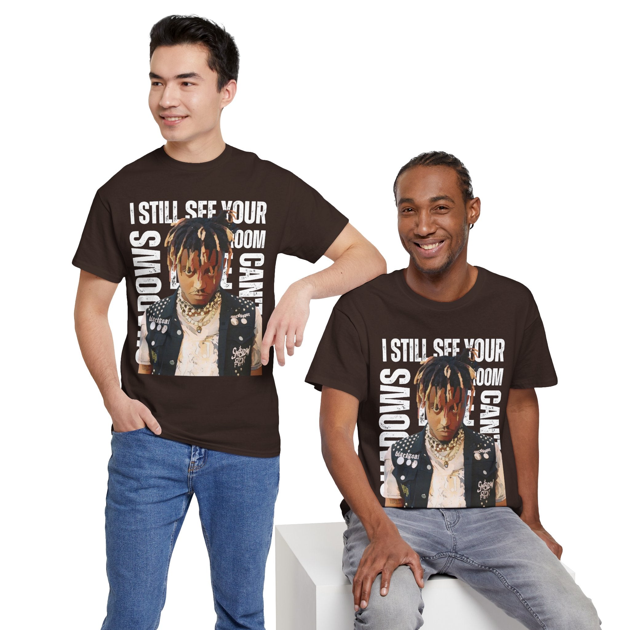 Juice WRLD Cartoon Design Tee — "I Still See Your Shadows in my Room" Graphic Shirt