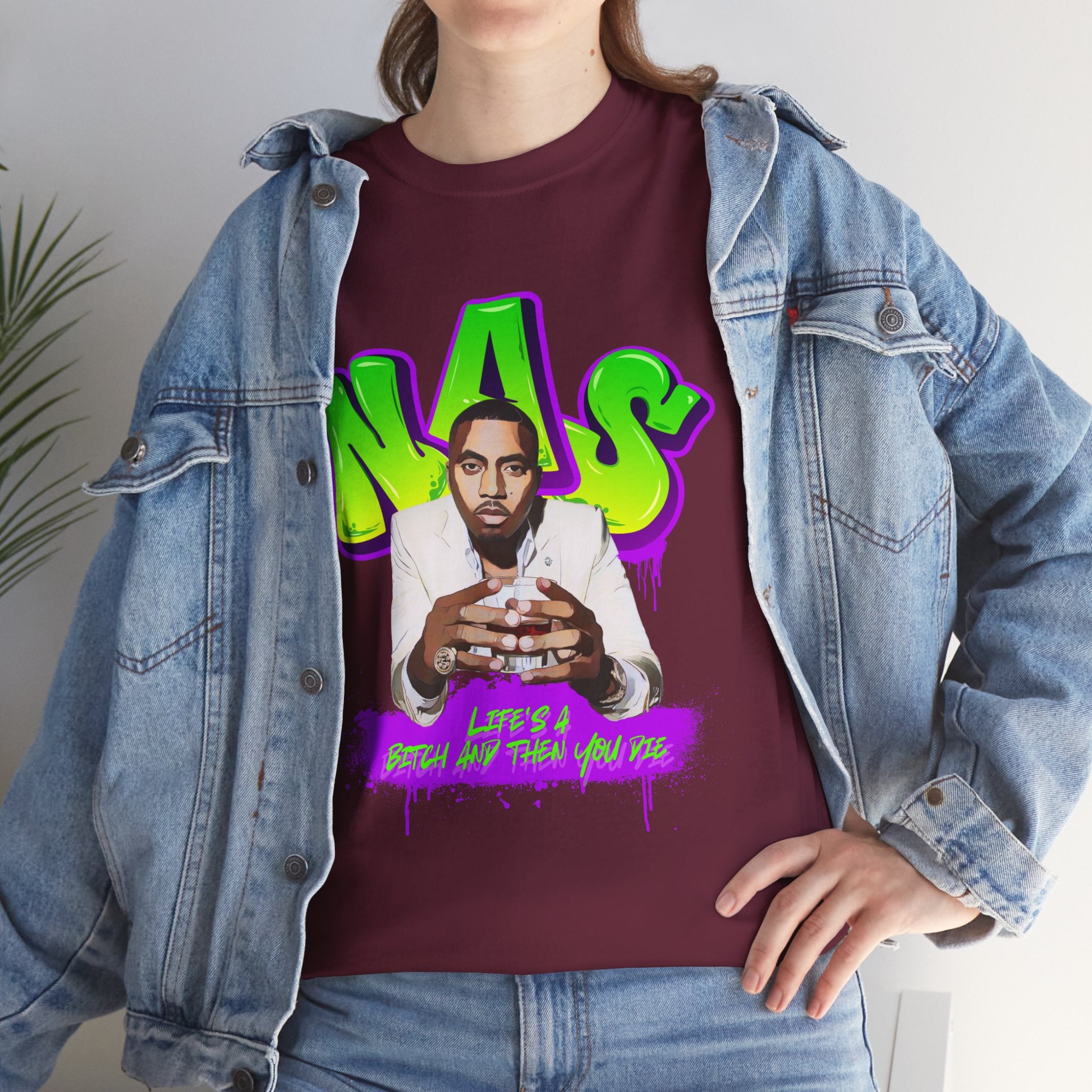 Nas Graphic Tee — Retro Graffiti Hip-Hop Tribute Shirt - Lifes a B*