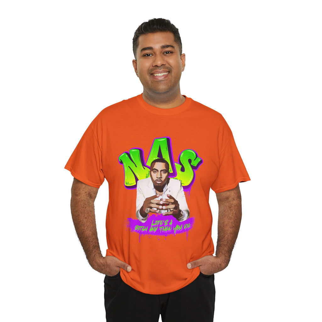 Nas Graphic Tee — Retro Graffiti Hip-Hop Tribute Shirt - Lifes a B*