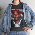 Pac Graphic Photo Tee with Keep Your Head Up Lyrics Text