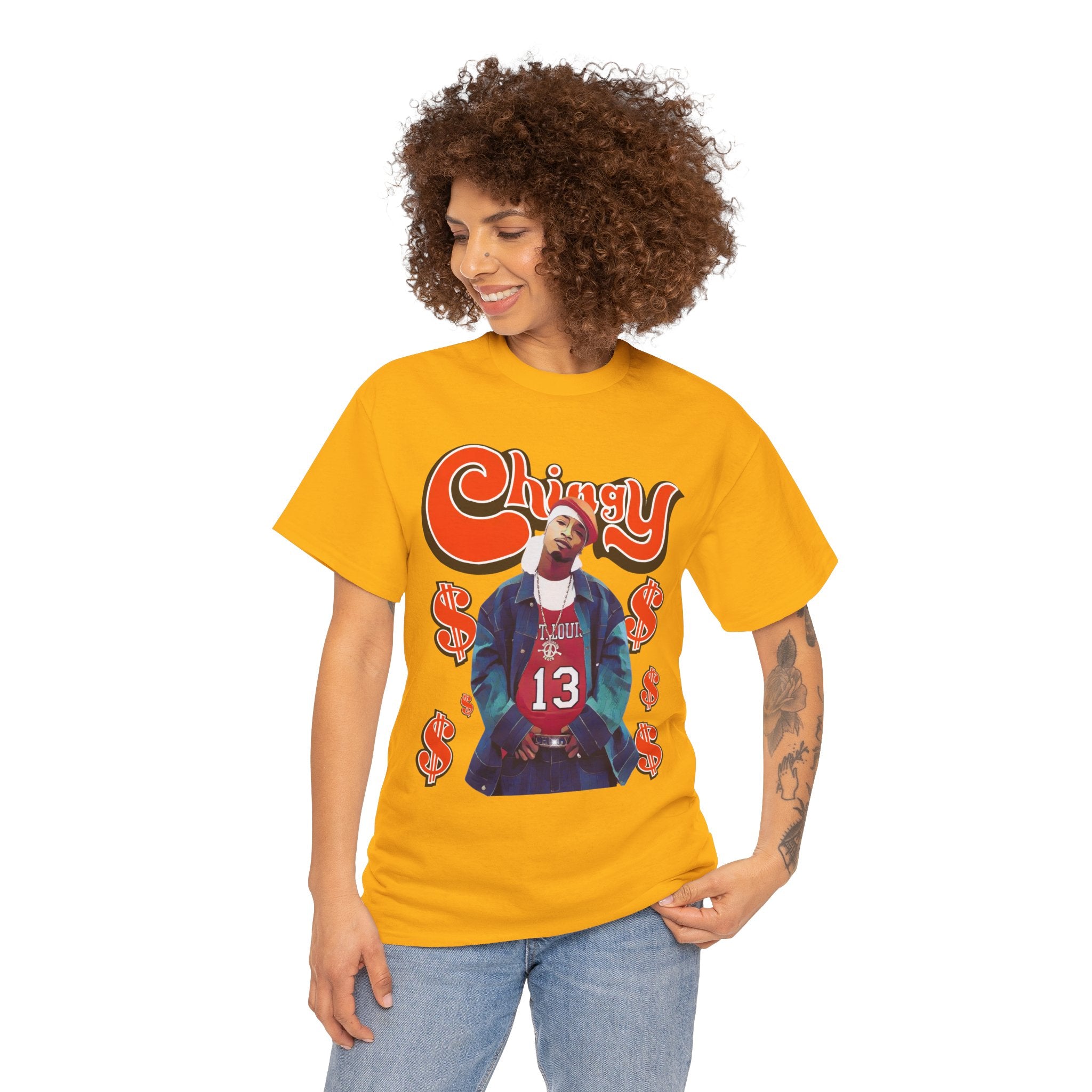 Chingy Retro Rap Tee — "Chingy" Graphic Shirt with Dollar Sign Motif
