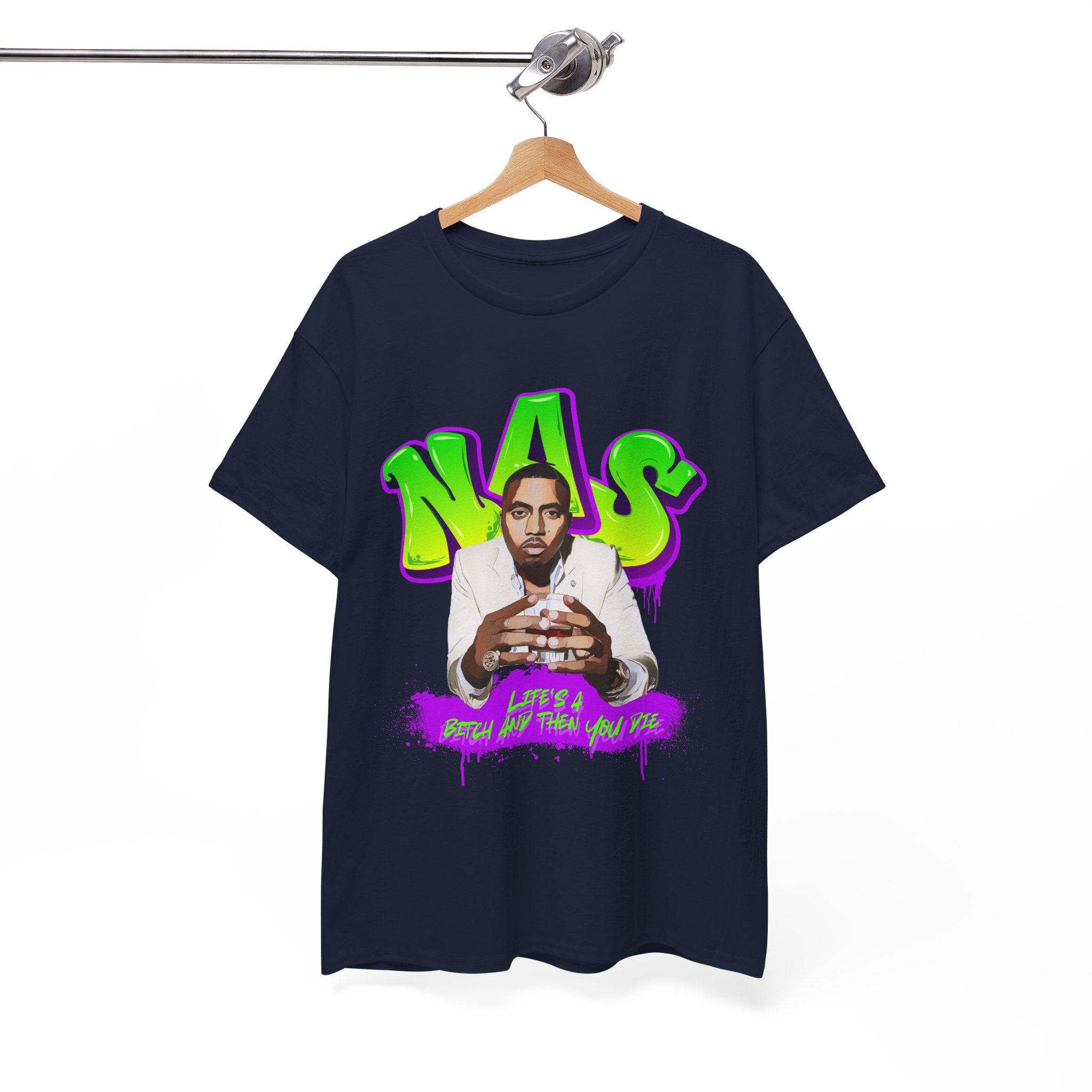 Nas Graphic Tee — Retro Graffiti Hip-Hop Tribute Shirt - Lifes a B*