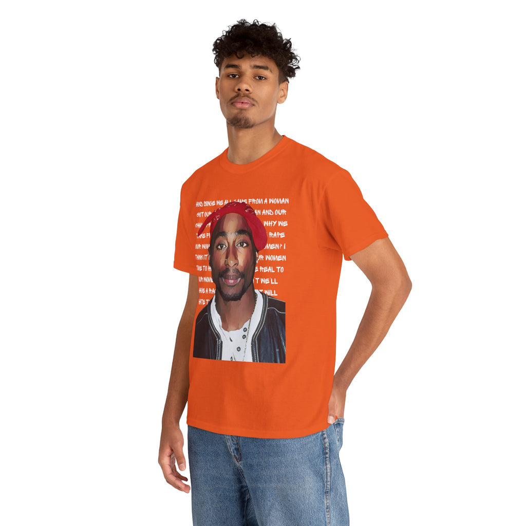 Pac Graphic Photo Tee with Keep Your Head Up Lyrics Text