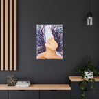 'Wild' - Surreal Woman with Flowing Hair Matte Canvas Wall Art