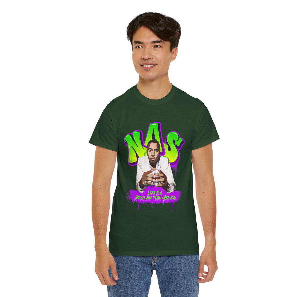 Nas Graphic Tee — Retro Graffiti Hip-Hop Tribute Shirt - Lifes a B*