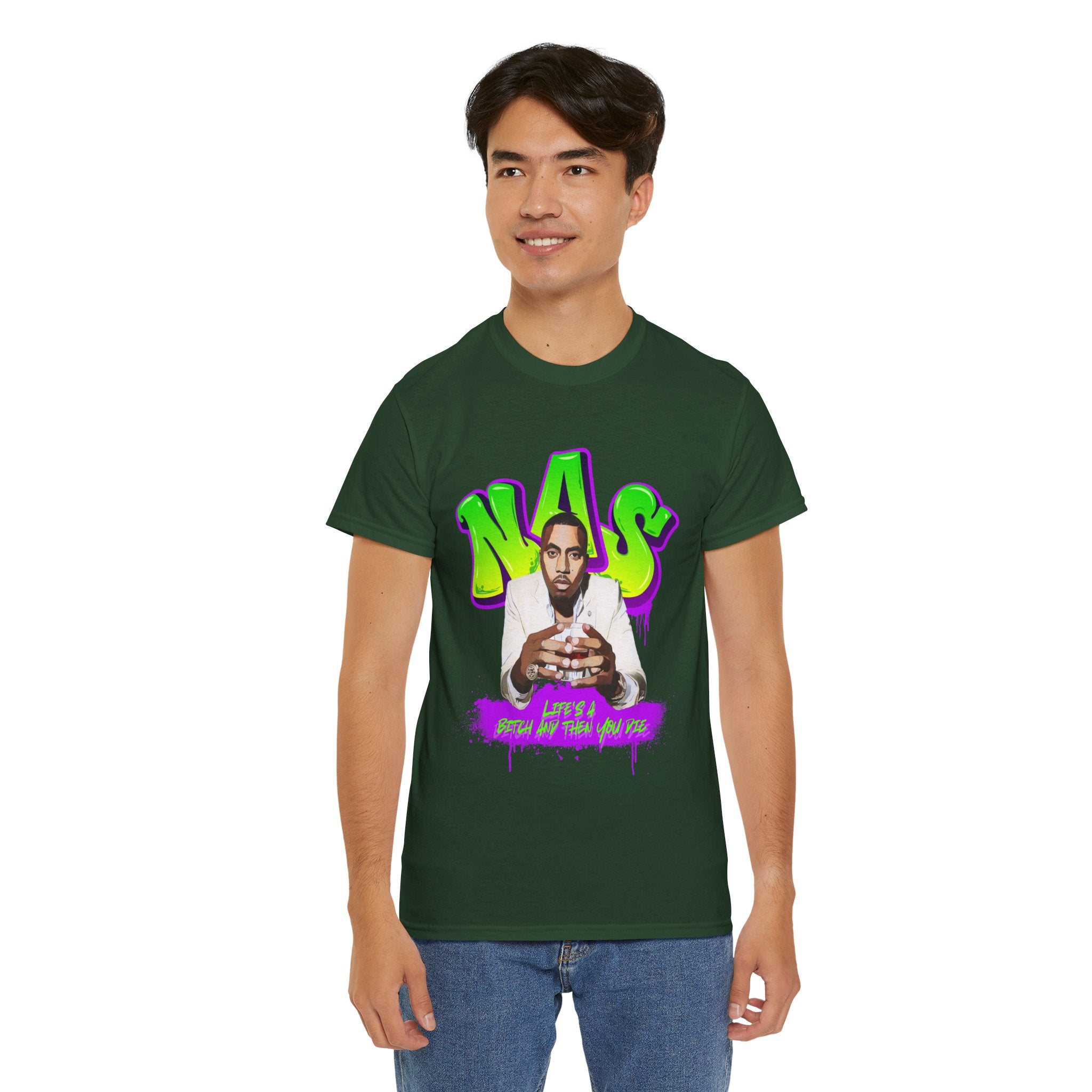 Nas Graphic Tee — Retro Graffiti Hip-Hop Tribute Shirt - Lifes a B*