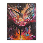 'The Reset'- Floral Ballerina emerging from the flames - Canvas Print — Vibrant Dancer Art on Matte Stretched Canvas
