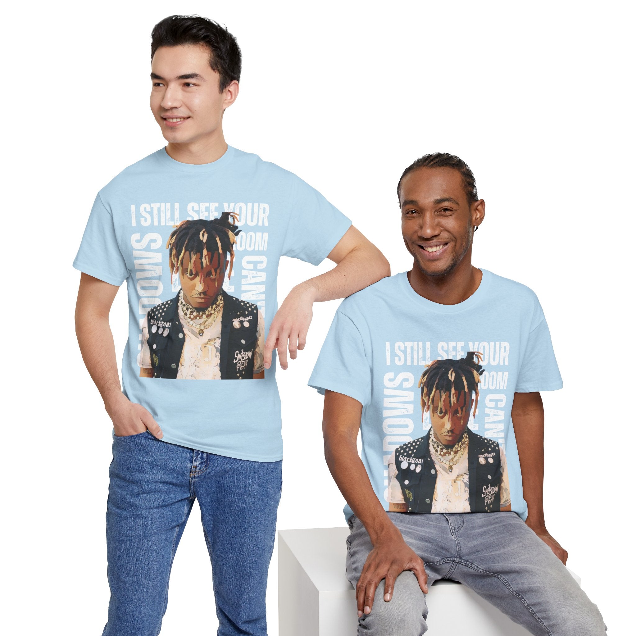 Juice WRLD Cartoon Design Tee — "I Still See Your Shadows in my Room" Graphic Shirt
