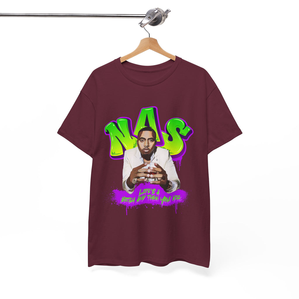 Nas Graphic Tee — Retro Graffiti Hip-Hop Tribute Shirt - Lifes a B*