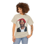 Pac Graphic Photo Tee with Keep Your Head Up Lyrics Text