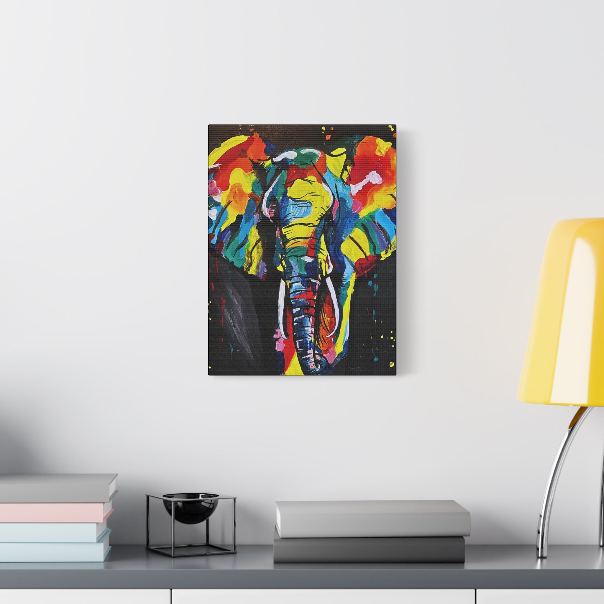 Colorful Elephant Canvas Wall Art — Vibrant Abstract Safari Print