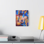 "Desire" - Abstract Expressionist Canvas Wall Art — Colorful Reclining Figure Matte Stretched Canvas