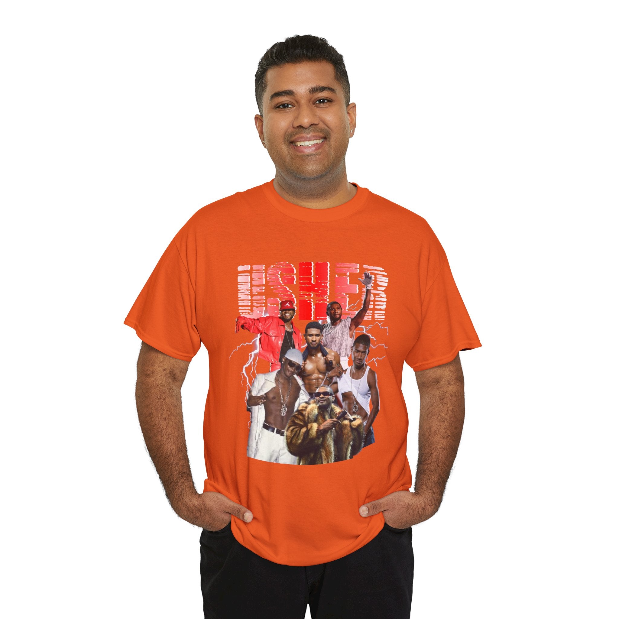 Usher Collage Graphic Tee — Retro R&B Concert Shirt
