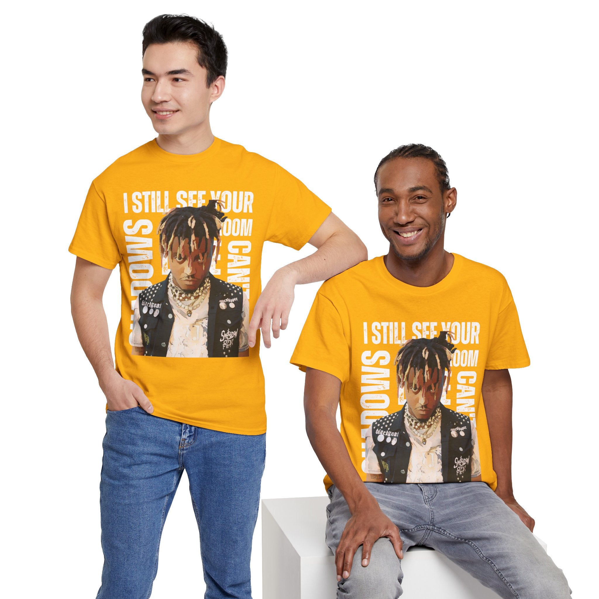 Juice WRLD Cartoon Design Tee — "I Still See Your Shadows in my Room" Graphic Shirt