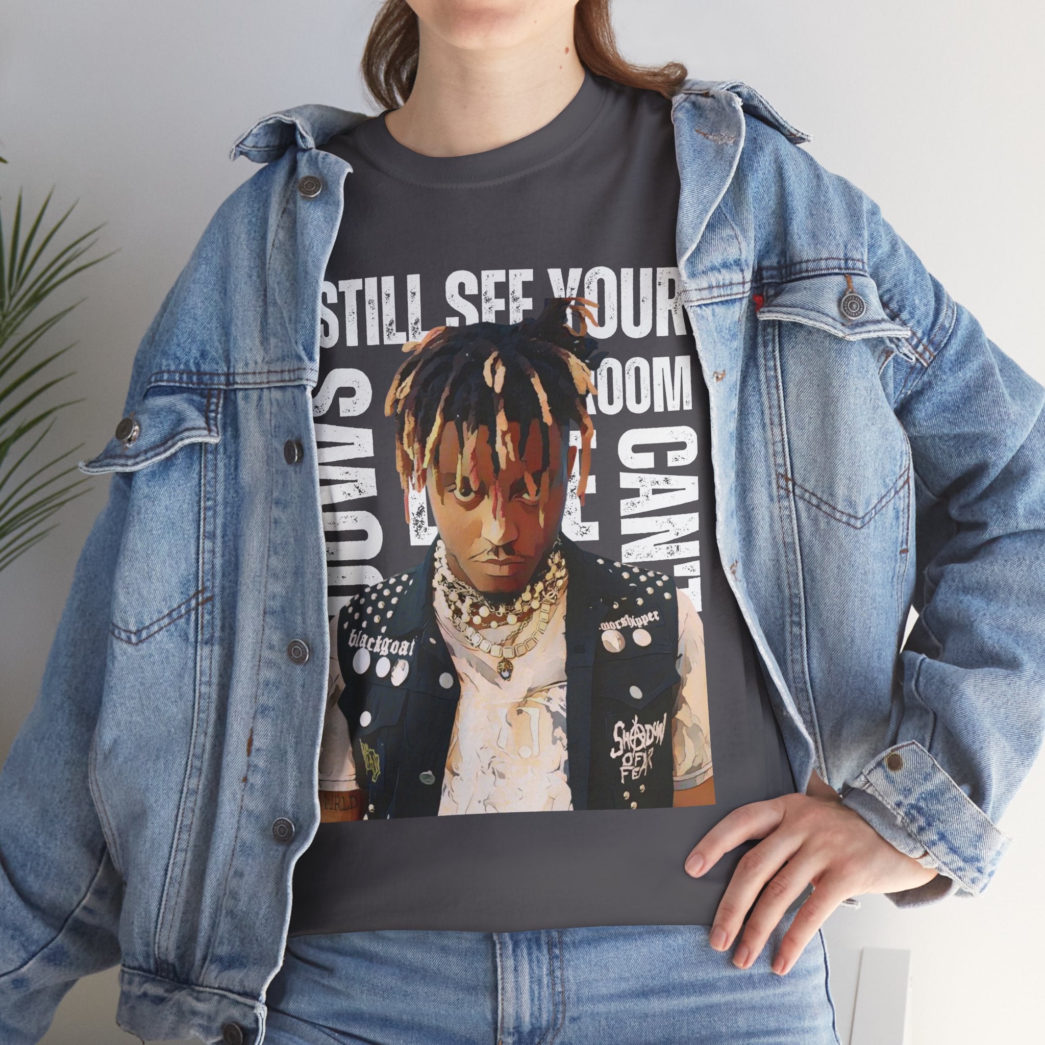 Juice WRLD Cartoon Design Tee — "I Still See Your Shadows in my Room" Graphic Shirt
