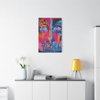 'Rebel'- Hand Painted (Print) Rebel Pop Art Face Matte Stretched Canvas
