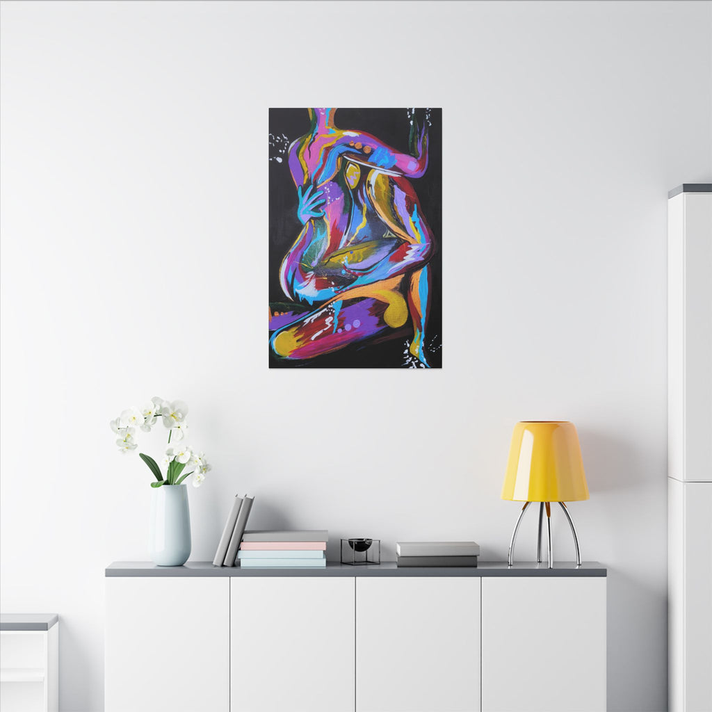 'Last Weekend' - Abstract Colorful Sensual Canvas Print — Matte Stretched Wall Art