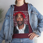Pac Graphic Photo Tee with Keep Your Head Up Lyrics Text