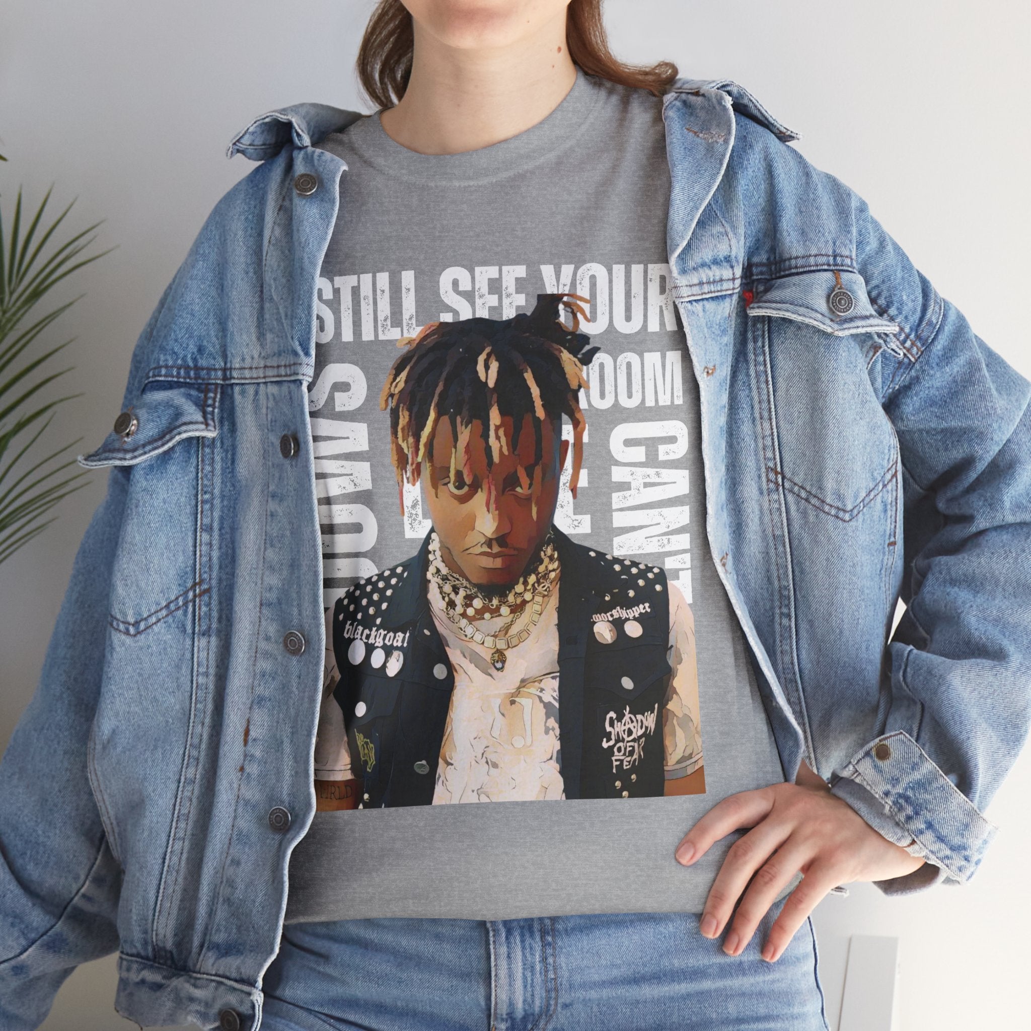 Juice WRLD Cartoon Design Tee — "I Still See Your Shadows in my Room" Graphic Shirt
