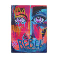 'Rebel'- Hand Painted (Print) Rebel Pop Art Face Matte Stretched Canvas