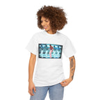 Usher Retro Dance Tee — Glitchy Neon Graphic T-Shirt