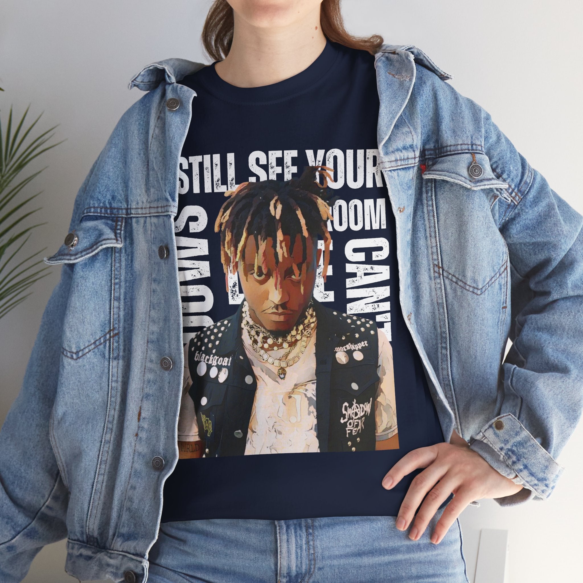 Juice WRLD Cartoon Design Tee — "I Still See Your Shadows in my Room" Graphic Shirt