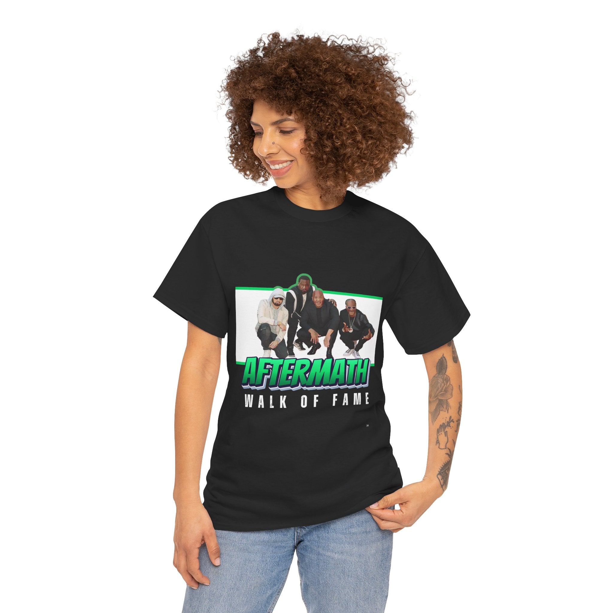 Em, Dre, Snoop, 50 - Unisex Heavy Cotton Tee - "Aftermath" Walk of Fame Graphic Tee