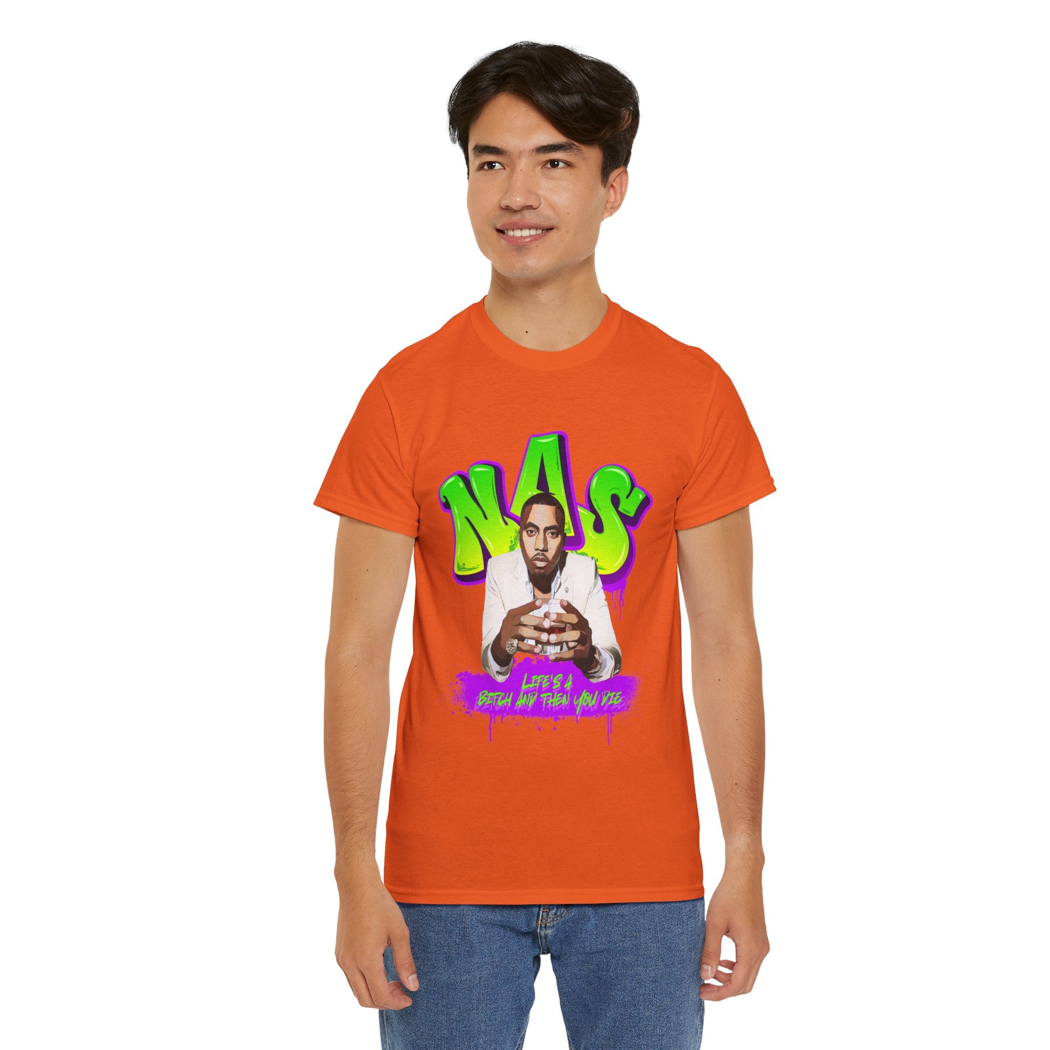 Nas Graphic Tee — Retro Graffiti Hip-Hop Tribute Shirt - Lifes a B*