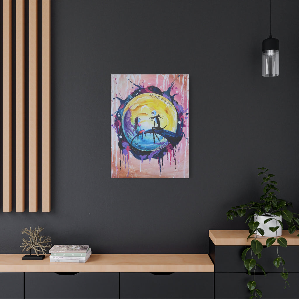 Jack & Sally - "No Jack, Til This Serves Us Both Well" <3 Night Moon Couples Art Canvas — Romantic Stretched Matte Wall Art
