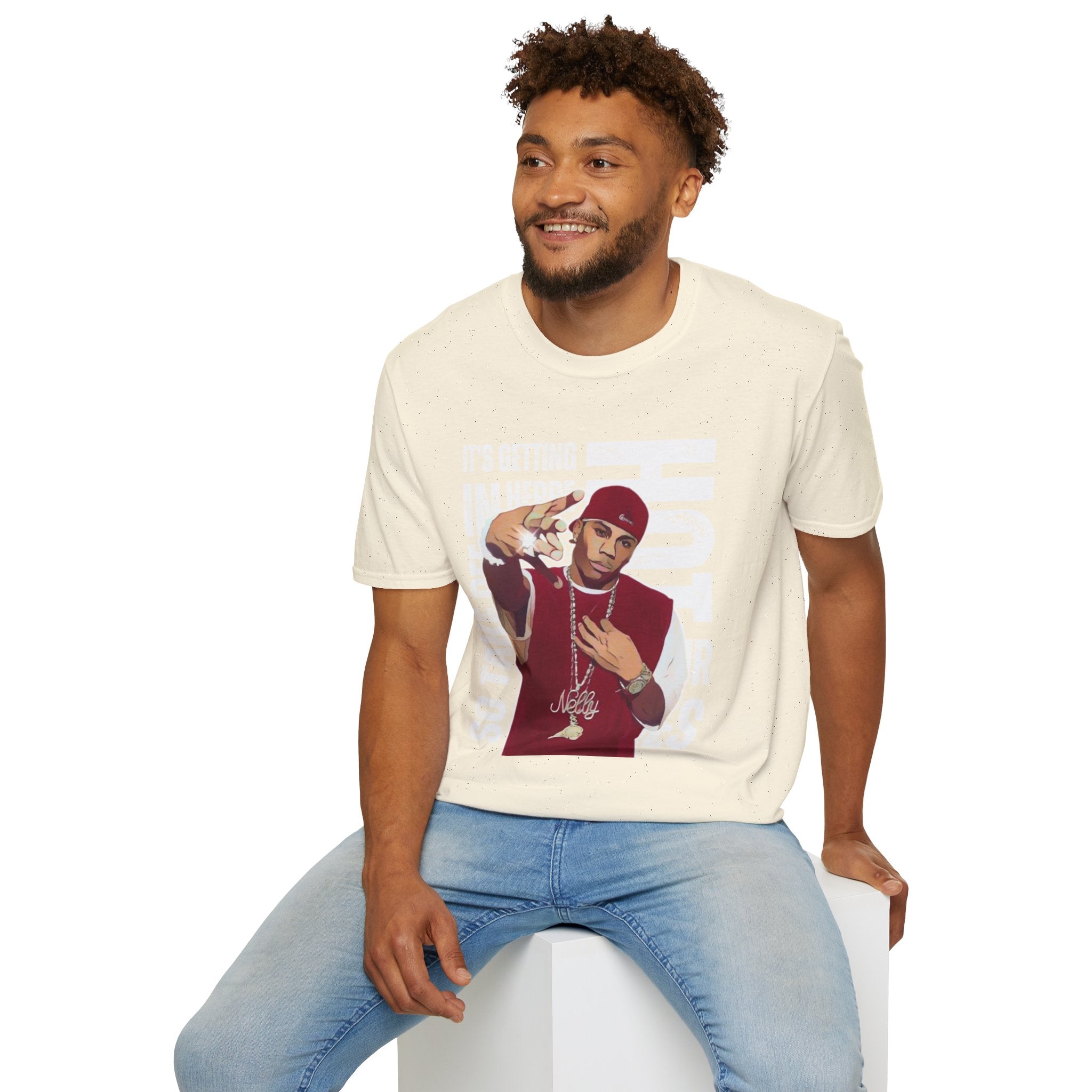 Nelly Hip-Hop Graphic T-Shirt – “It’s Getting Hot In Here” Rap Cartoon GraphicTee