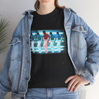 Usher Retro Dance Tee — Glitchy Neon Graphic T-Shirt