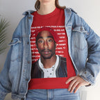 Pac Graphic Photo Tee with Keep Your Head Up Lyrics Text