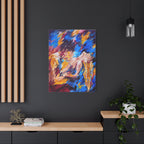 "Desire" - Abstract Expressionist Canvas Wall Art — Colorful Reclining Figure Matte Stretched Canvas
