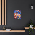 "Desire" - Abstract Expressionist Canvas Wall Art — Colorful Reclining Figure Matte Stretched Canvas